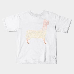 Love my Dog's Footprints 4 (L Gradient Embossed) Kids T-Shirt